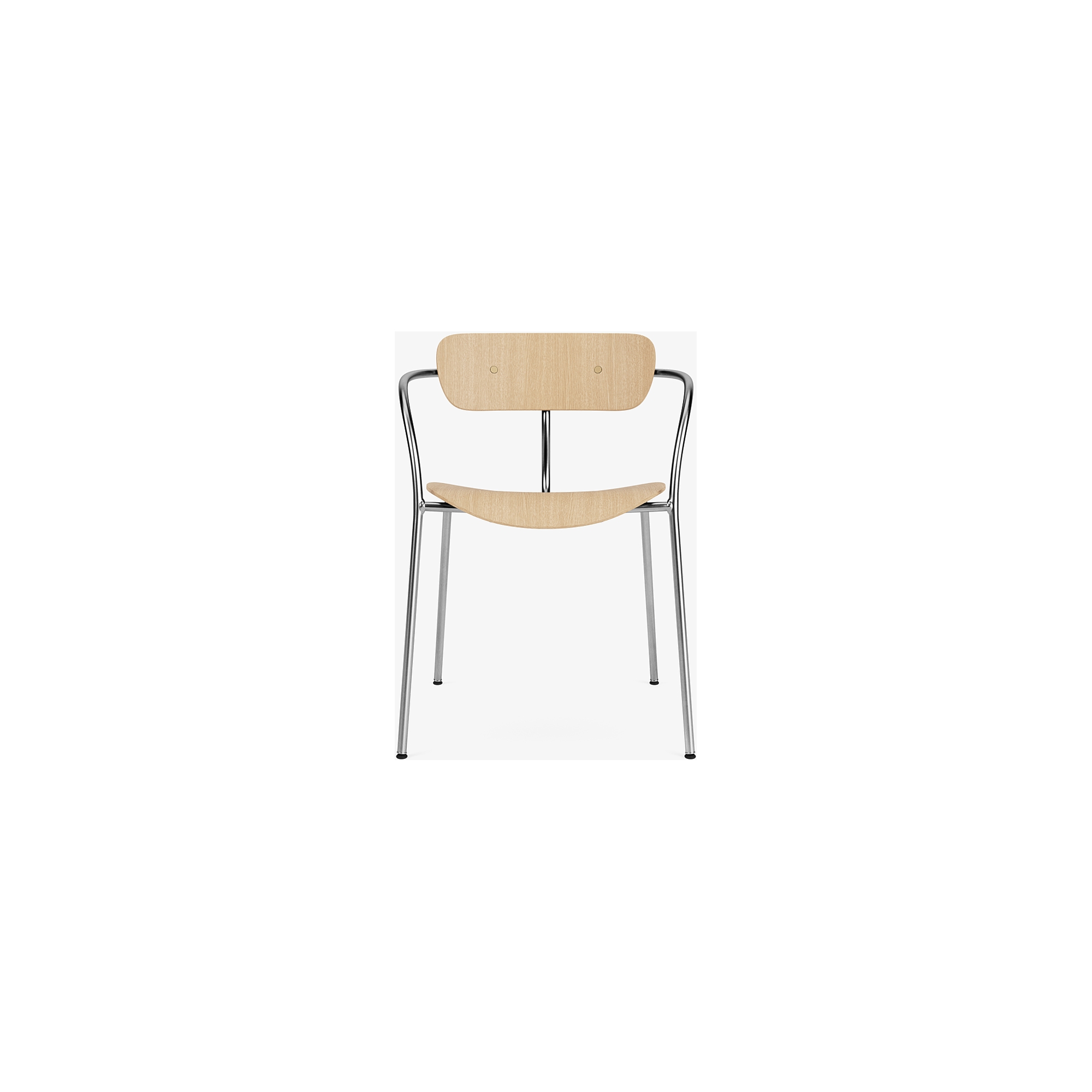 Pavilion AV2 chair – lacquered oak + brass fittings + chrome legs - &Tradition