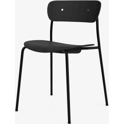 Pavilion AV1 chair – black lacquered oak + chrome fittings + black legs - &Tradition