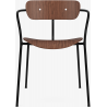 Pavilion AV2 chair – lacquered walnut + chrome fittings + black legs