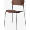 Pavilion AV1 chair – lacquered walnut + black fittings + chrome legs - &Tradition