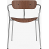 Pavilion AV2 chair – lacquered walnut + black fittings + chrome legs