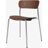 Pavilion AV1 chair – lacquered walnut + brass fittings + chrome legs - &Tradition