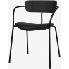 Chaise Pavilion AV4 – Chêne noir + cuir Tailor Black + boutons et piètement noir