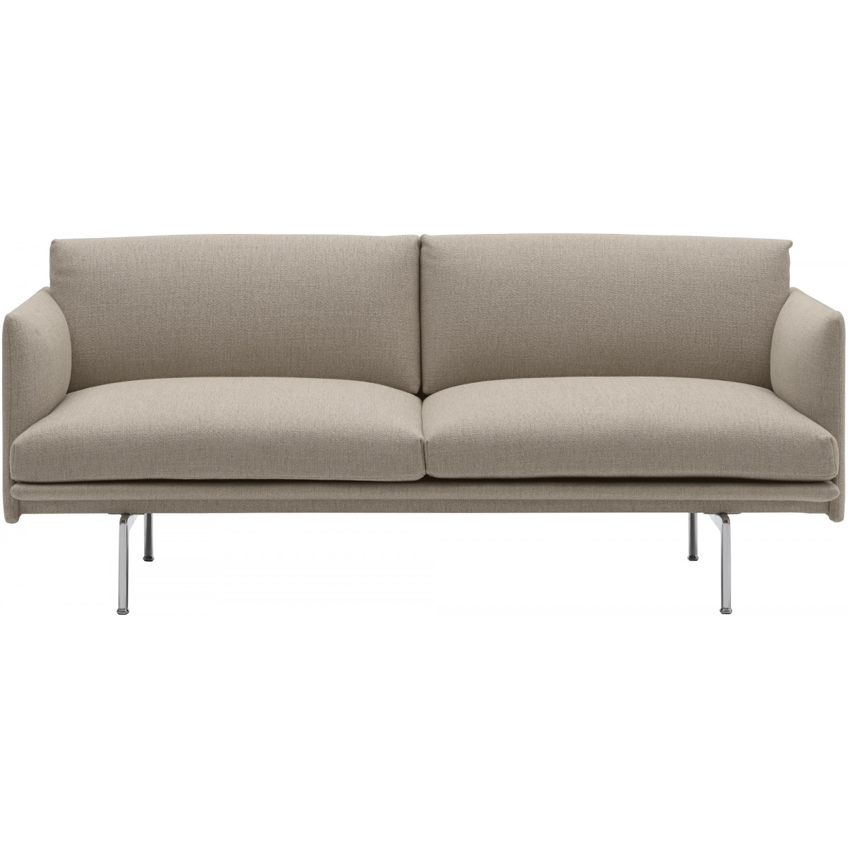 2-seater Outline sofa – Ecriture 240 + Polished aluminium legs