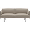 2-seater Outline sofa – Ecriture 240 + Polished aluminium legs