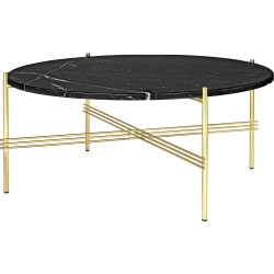 Ø80xH35cm - black marble - brass base - TS round table - Gubi