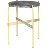 Ø40xH51cm - marbre gris - base laiton - table ronde TS - Gubi