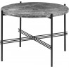 Ø55xH41cm - marbre gris - base noire - table ronde TS