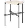 Ø40xH51cm - neutral white travertine - black base - TS round table - Gubi