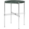 Ø40xH51cm - green marble - polished steel base - TS round table - Gubi