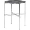 Ø40xH51cm - marbre gris - base acier poli - table ronde TS - Gubi