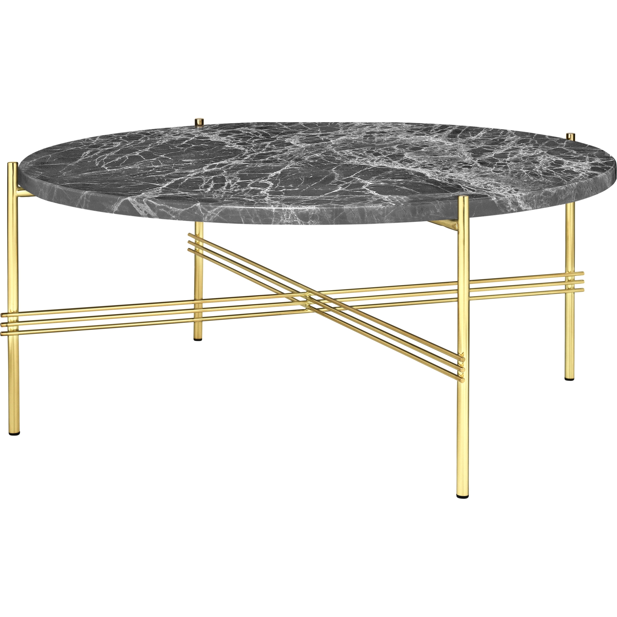 Ø80xH35cm - grey marble - brass base - TS round table - Gubi