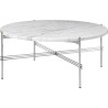 Ø80xH35cm - marbre blanc - base acier poli - table ronde TS - Gubi