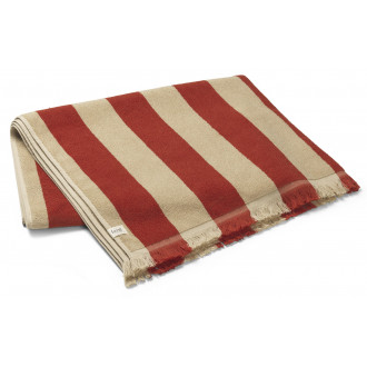 Alee beach towel - Light camel / red