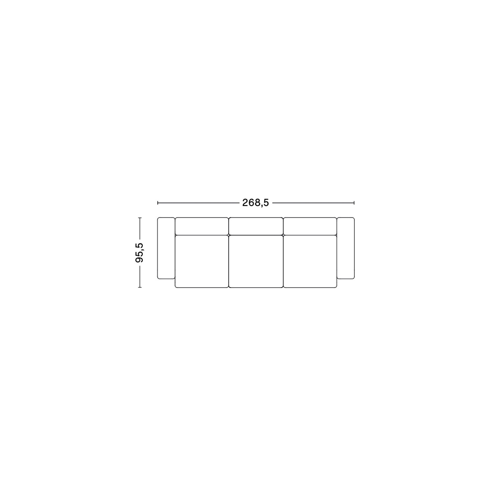 3-seater – combination 1 – Mags Low Armrest - HAY