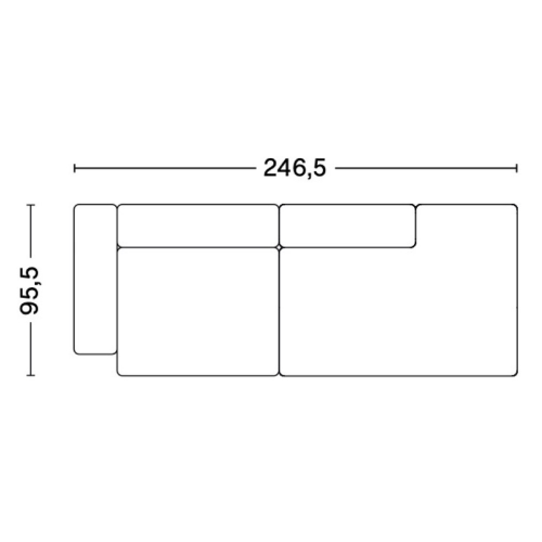 2,5 places – combinaison 2 (coin gauche) – Mags Low Armrest - HAY