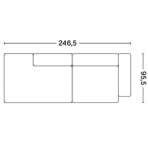 2,5-seater – combination 2 (right armrest) – Mags Low Armrest - HAY