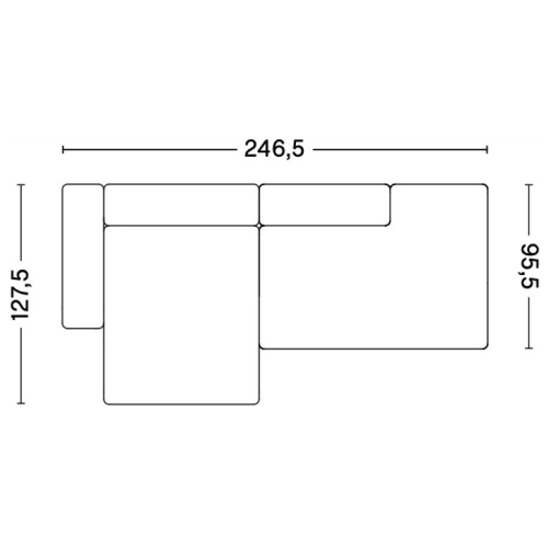 2,5 places – combinaison 3 (coin gauche) – Mags Low Armrest - HAY