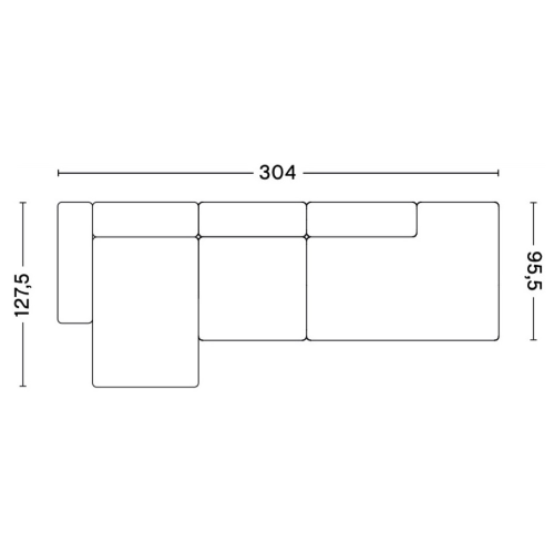 3-seater – combination 3 (left armrest) – Mags Low Armrest - HAY