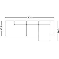 3 places – combinaison 3 (coin droit) – Mags Low Armrest - HAY