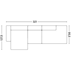 3-seater – combination 4 (left armrest) – Mags Low Armrest - HAY