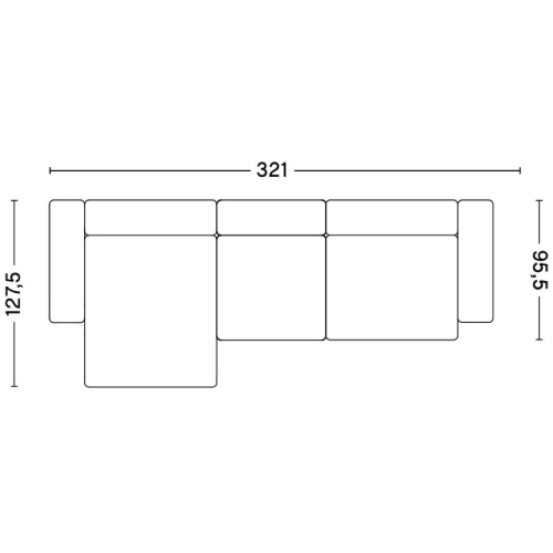 3 places – combinaison 10 (coin gauche) – Mags Low Armrest - HAY