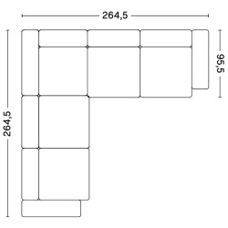 Corner – combination 1 (left armrest) – Mags Low Armrest - HAY