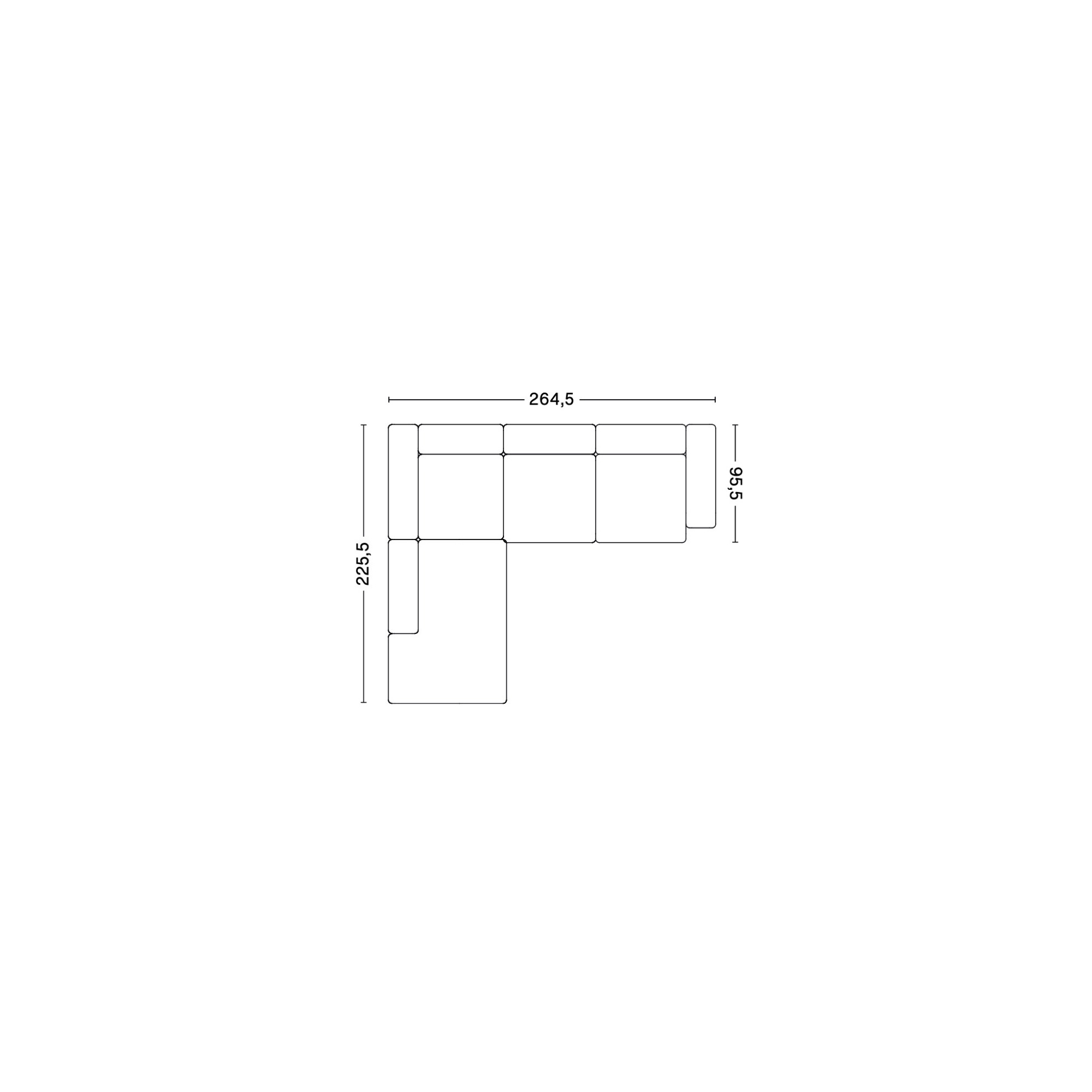 Angle – combinaison 2 (coin gauche) – Mags Low Armrest - HAY