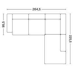 Corner – combination 2 (right armrest) – Mags Low Armrest - HAY