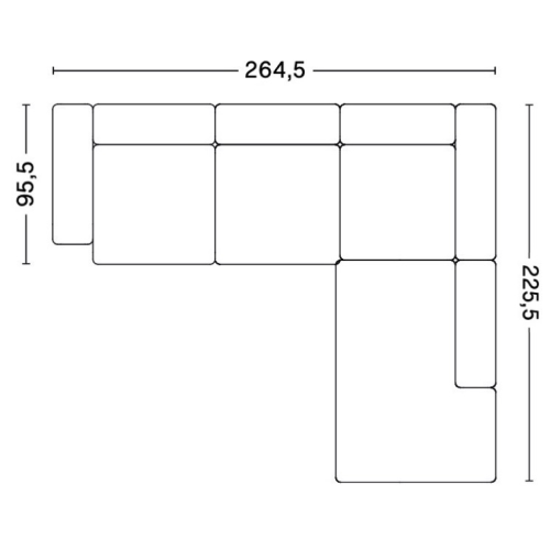 Angle – combinaison 2 (coin droit) – Mags Low Armrest - HAY