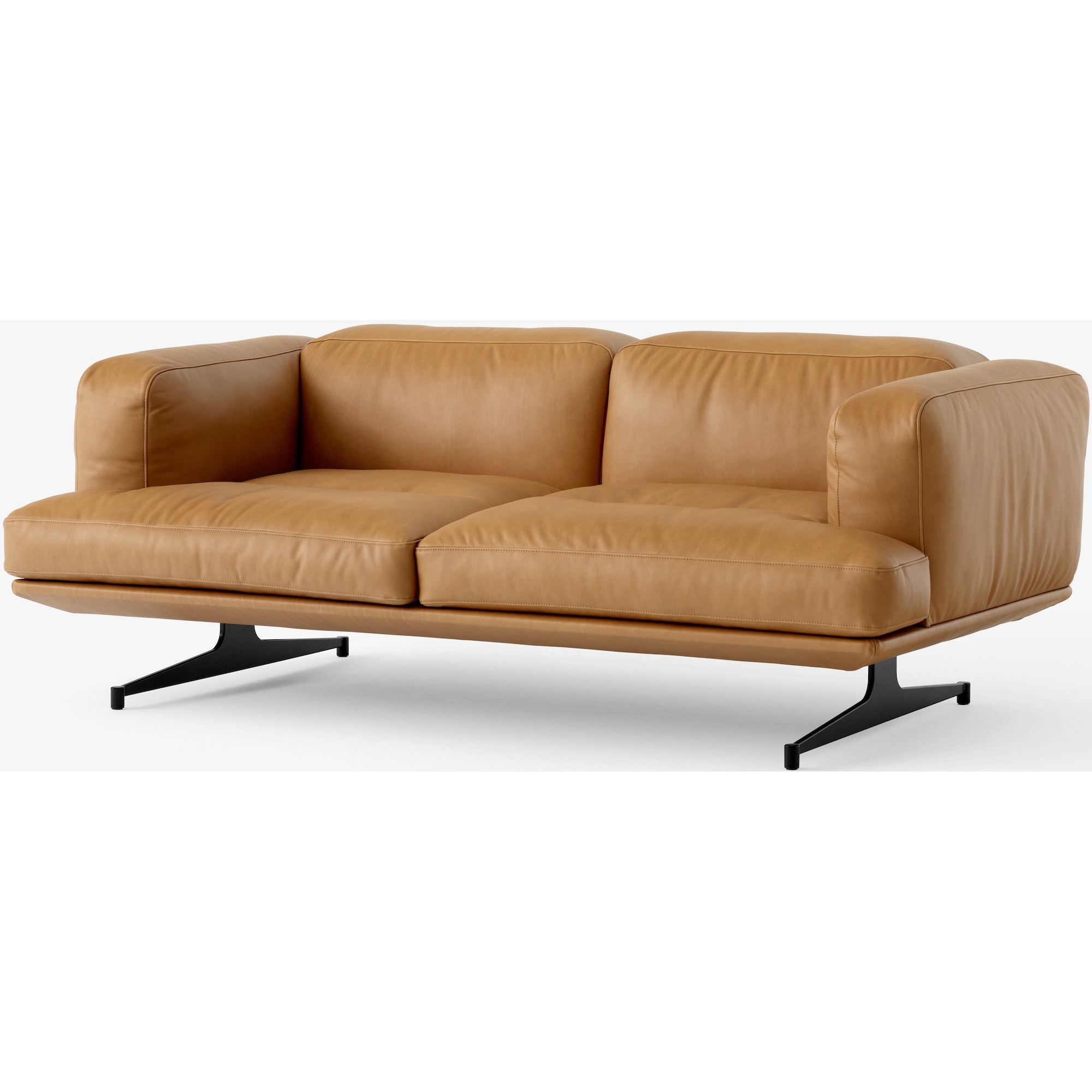 Sofa INLAND AV22 – Noble Cognac leather +  Warm Black base - &Tradition