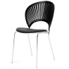 cuir Vice 11 noir + frêne noir / chrome – assise rembourrée – chaise Trinidad 3396 - Fredericia