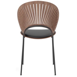 leather Vice 11 black + walnut lacquered / black legs – seat upholstered – Trinidad chair 3396 - Fredericia