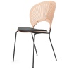 cuir Vice 11 noir + hêtre vernis / noir – assise rembourrée – chaise Trinidad 3396 - Fredericia