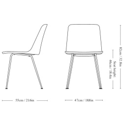 Vermillion red / chrome – Chaise Rely HW6 - &Tradition