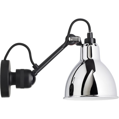 black / round chrome - Gras 304 - wall lamp - DCW éditions