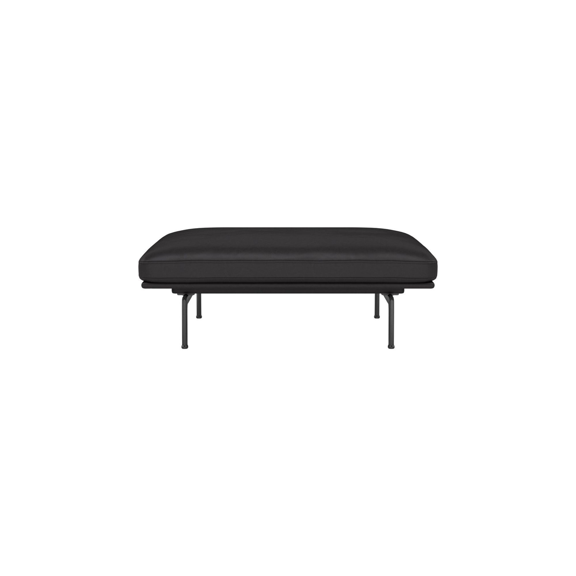 Outline Pouf – Refine black leather - Muuto