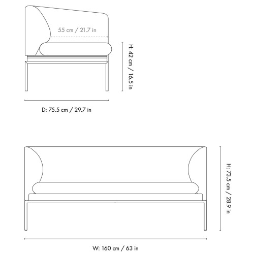 Turn 2-seater sofa - Ferm Living