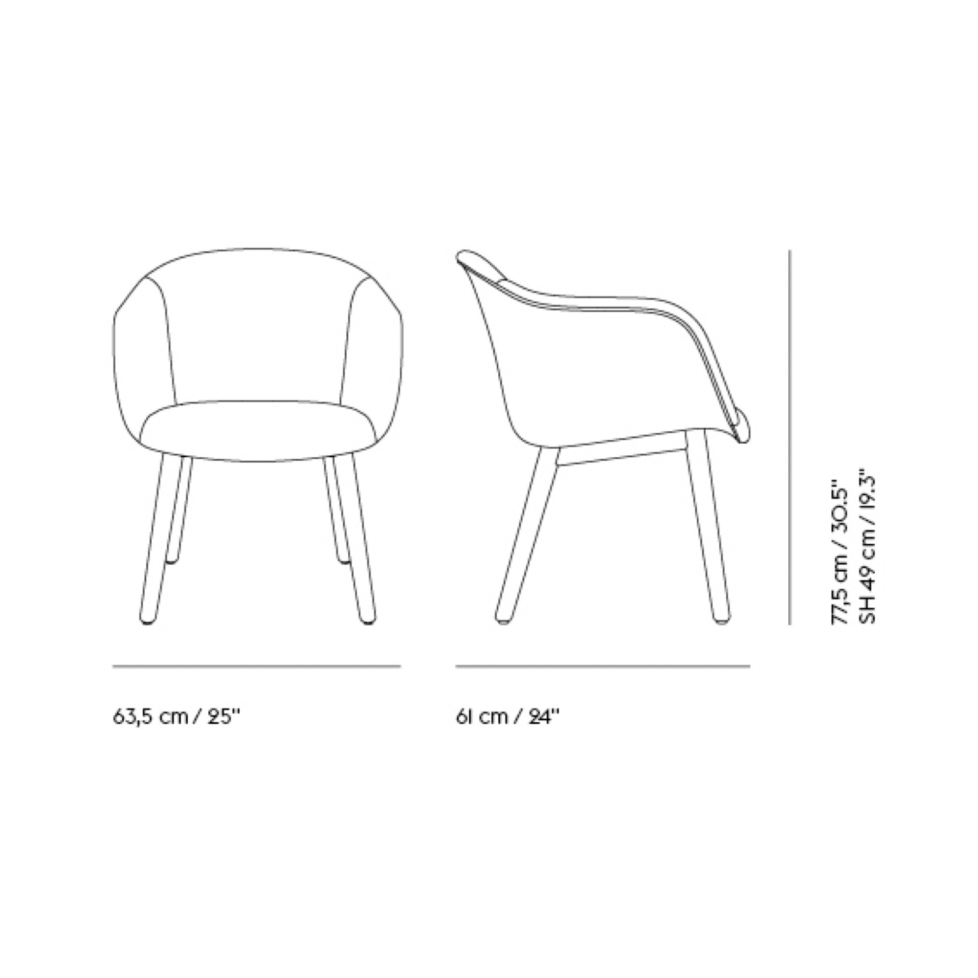 Fauteuil Fiber Soft – Pieds bois - Muuto