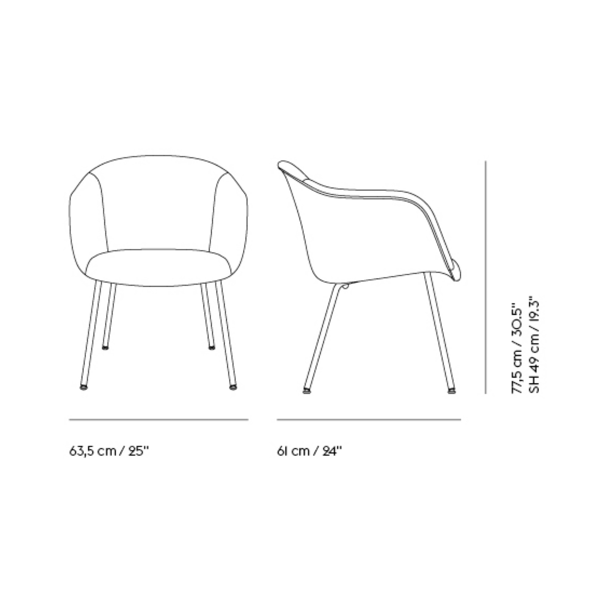 Fiber Soft Armchair - Tube legs - Muuto