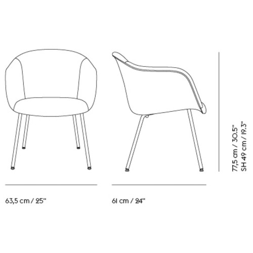 Fiber Soft Armchair - Tube legs - Muuto