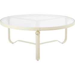 Cream leather - Ø100cm - Adnet coffee table - Gubi