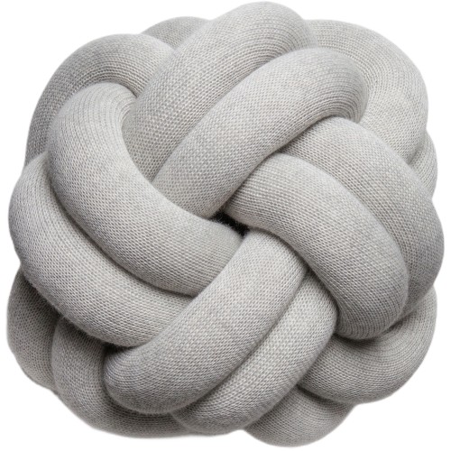 Coussin Knot – Ø25,5 x H19,5 cm – Blanc/Gris