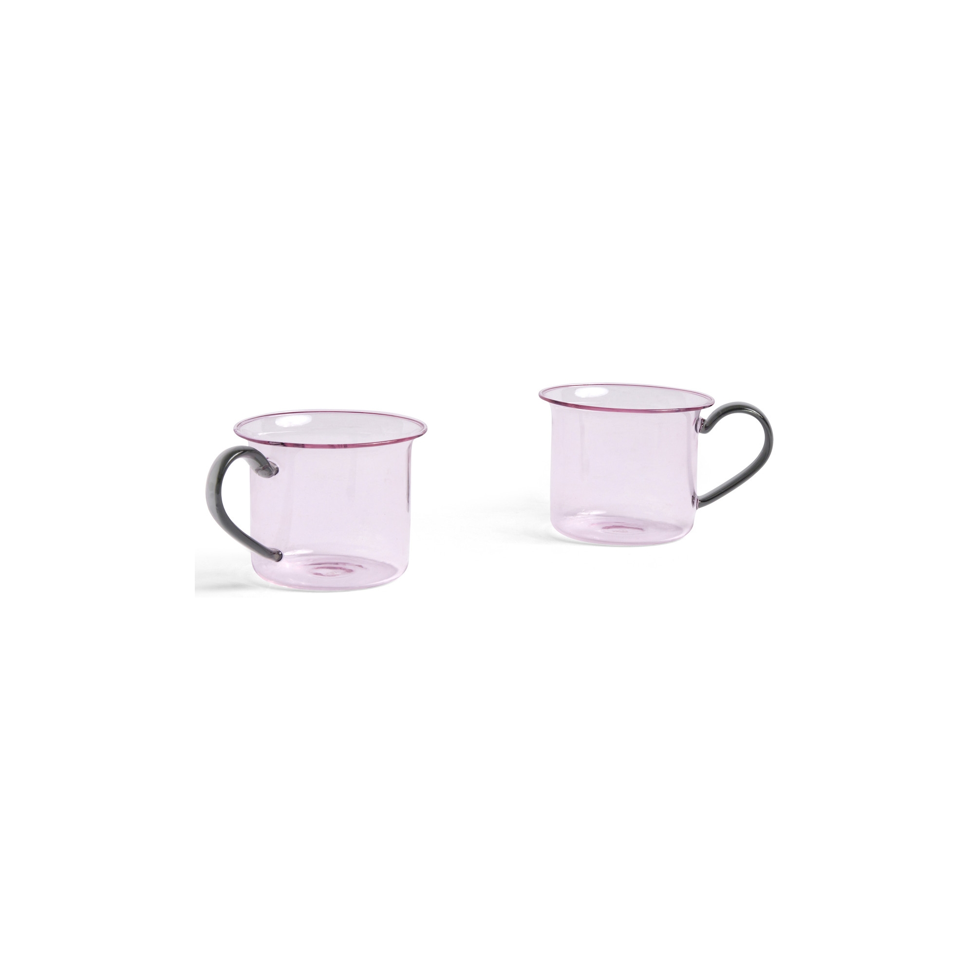 SOLD OUT - 200 ml set of 2 cup pink and light grey – Borosilicate - HAY