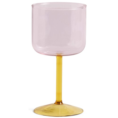 250 ml set of 2 wine glass Pink and yellow – Tint - HAY