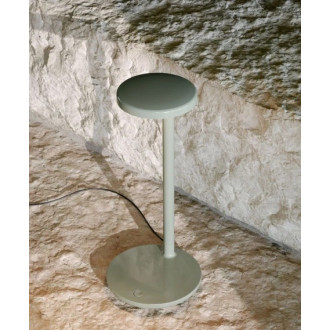 Oblique Qi table lamp  – matte brown – with inductive charger - Flos