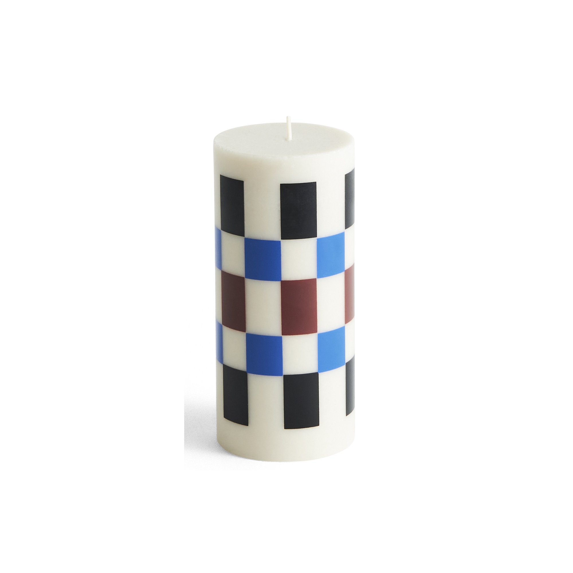 Column candle small - off-white, brown, black and blue - HAY