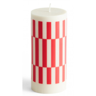 bougie Column petite - blanc-cassé et rouge - HAY