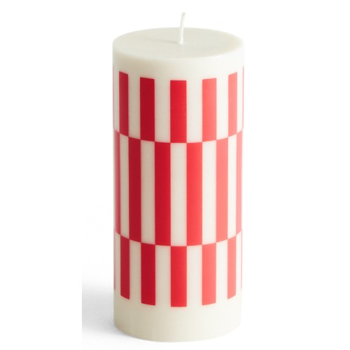 Column candle small - off-white and red - HAY