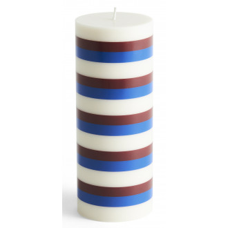 bougie Column moyenne - blanc-cassé, marron et bleu - HAY